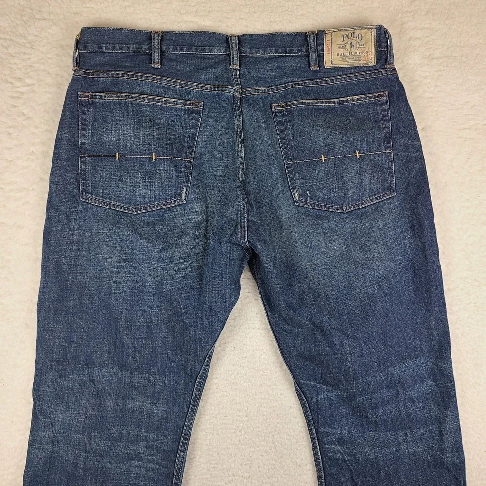 Polo Ralph Lauren Jeans Mens 40x30 Blue Vintage 67‎ Dark Wash 100% Cotton Denim